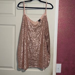 Rose Gold Sequin Torrid Tank Top